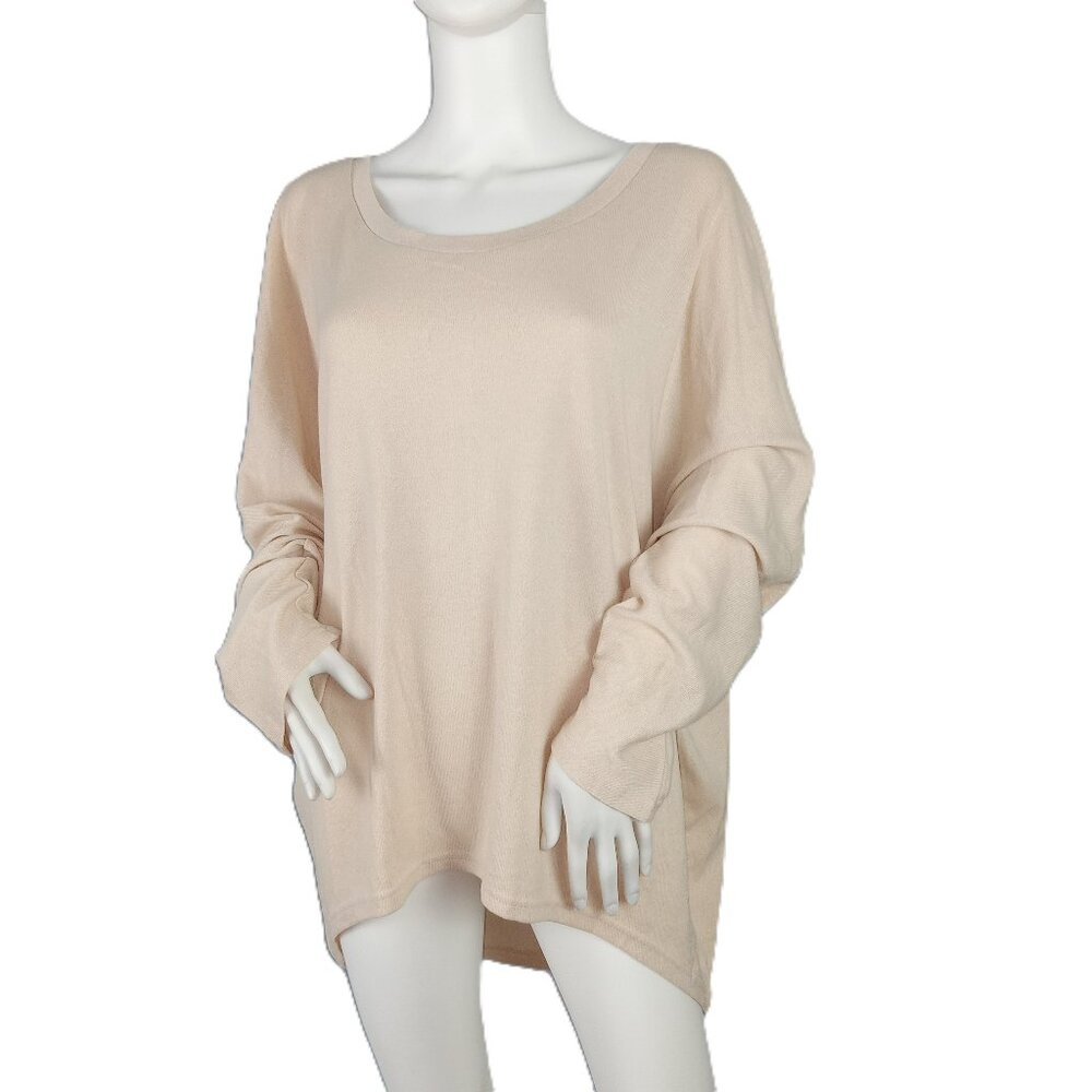 Zanzea Lightweight Pullover Hi-Lo Sweater Women's Size 4XL Beige Dolman Sleeves